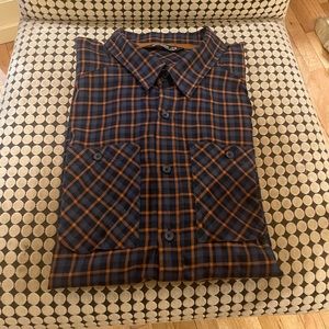 Arc'Teryx Men's X-Large Shirt Plaid Cotton + Polyester Wicking Blue - NEVER WORN